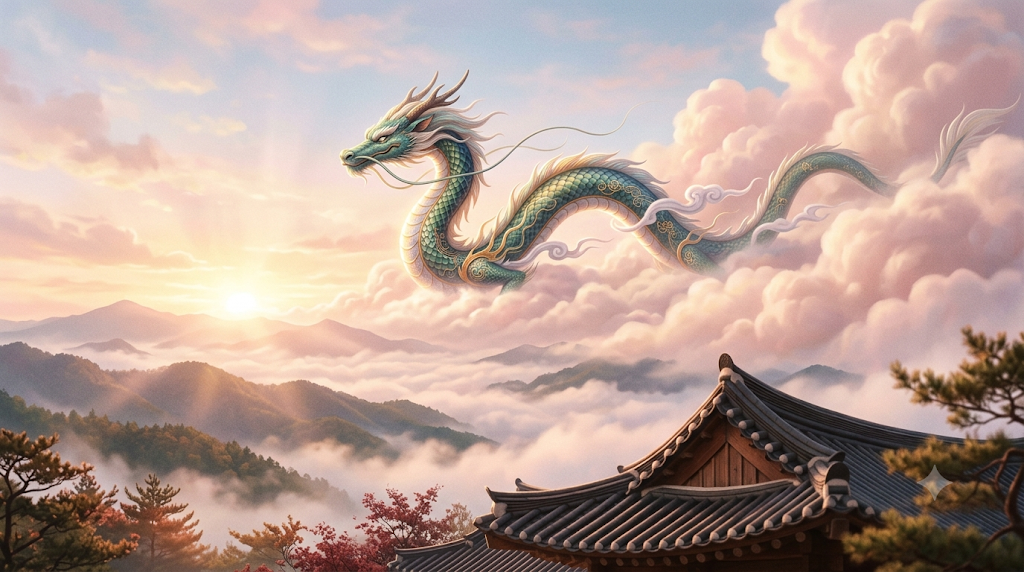 Dragon appearing as an auspicious symbol in a Korean taemong dream