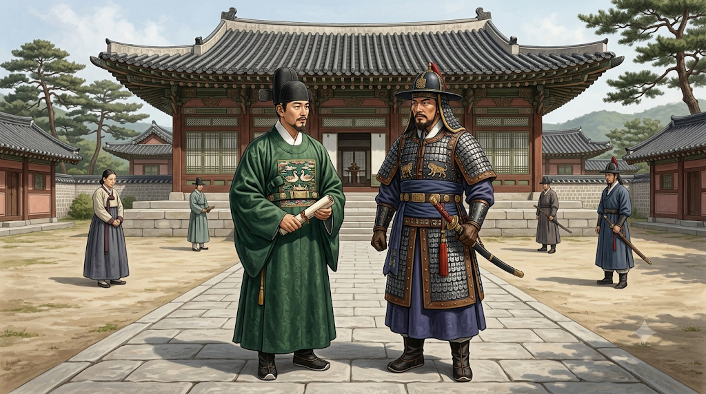 Civil and military officials representing the origins of Joseon yangban