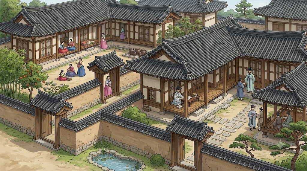 Gendered inner and outer spaces in a Joseon hanok