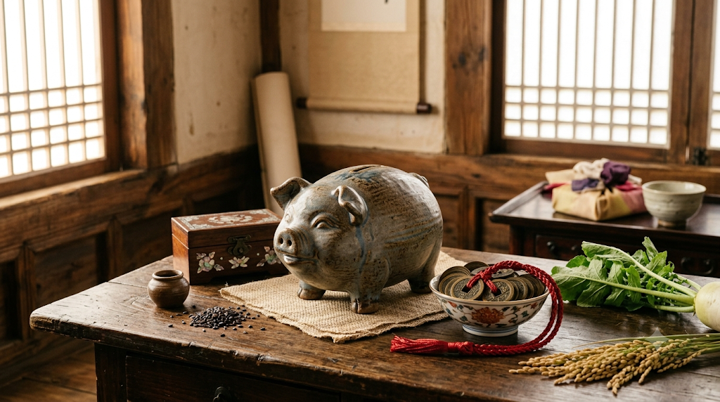 Pig symbolizing wealth and prosperity in Korean culture